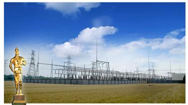 【2010-2011年度鲁班奖工程】河南周口500千伏变电站工程，该工程是我省第一座安装三相一体主变的500千伏变电站。